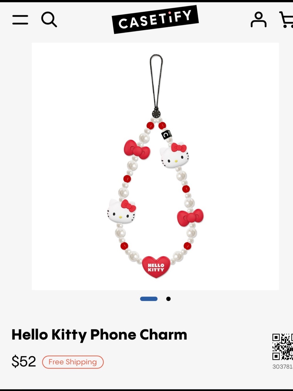 Hello Kitty x CASETiFY Beaded Phone Charm.
